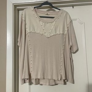 POL Pearl Embellished Top